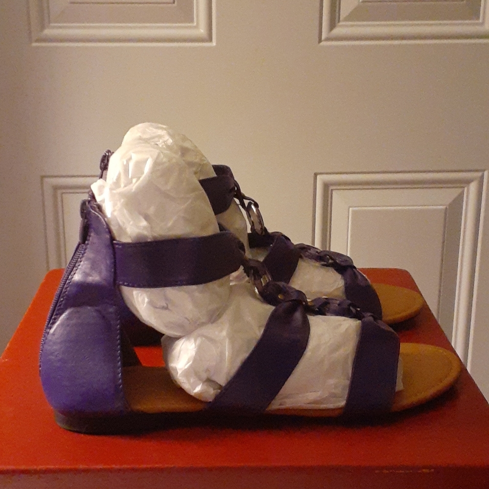 Max Collection faux leather purple gladiator sandals Size 12 - Picture 4 of 10